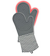 Термоустойчиви готварски ръкавици в сиво със силикон-1 снимка