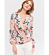 Розова дамска блуза с флорален принт Arleen-0 снимка
