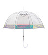Дамски прозрачен чадър с ефектни панели при основата-0 снимка