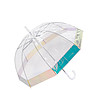 Дамски прозрачен чадър с ефектни панели при основата-2 снимка