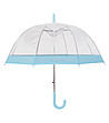 Дамски прозрачен чадър със син кант-0 снимка