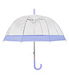 Дамски прозрачен чадър с лилави елементи-0 снимка