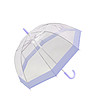 Дамски прозрачен чадър с лилави елементи-1 снимка