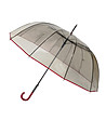 Прозрачен чадър с червен тънък кант-0 снимка
