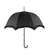 Черен елегантен чадър с къдрички-0 снимка