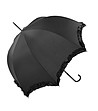 Черен елегантен чадър с къдрички-1 снимка