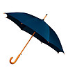 Тъмносин чадър с кафява дръжка-0 снимка