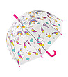 Детски прозрачен чадър с многоцветен принт Еднорози-0 снимка