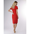 Червена рокля с флорални детайли Berta-1 снимка