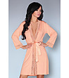 Дамски халат Natela в цвят праскова-0 снимка