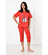 Червена дамска памучна пижама Lala-2 снимка