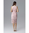 Розова дантелена рокля с пеплум Emona-1 снимка