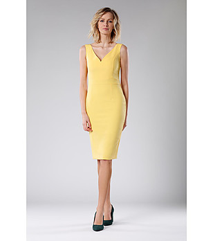 Елегантна жълта рокля Clemence снимка