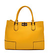 Жълта дамска чанта от естествена кожа Denita-0 снимка