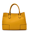 Жълта дамска чанта от естествена кожа Denita-1 снимка