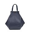 Тъмносиня дамска кожена чанта с нестандартен дизайн Modelia-0 снимка