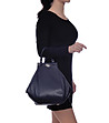 Тъмносиня дамска кожена чанта с нестандартен дизайн Modelia-4 снимка