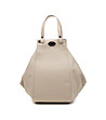 Светлобежова дамска кожена чанта с нестандартен дизайн Modelia-0 снимка
