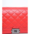 Червена дамска кожена чанта за рамо Alfina-3 снимка