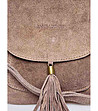 Велурена бежова дамска чанта Nara-2 снимка