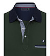 Мъжка памучна блуза в тъмнозелено с джоб Marino-2 снимка