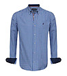 Карирана памучна мъжка риза Formats в синьо и бяло-0 снимка