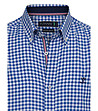 Карирана памучна мъжка риза Formats в синьо и бяло -2 снимка