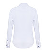 Бяла дамска памучна риза с контрастни детайли Abra-1 снимка