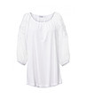 Бяла дамска блуза с прозрачни ръкави Elina-1 снимка