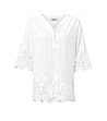 Бяла дамска памучна блуза Sini-1 снимка