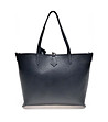 Черна трапецовидна дамска кожена чанта Salome-0 снимка