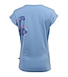 Синя дамска памучна тениска с флорални мотиви Popa-1 снимка
