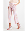 Розов дамски панталон на райе в бежово и лилаво Klea-0 снимка