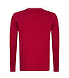 Червен мъжки памучен пуловер с плетеници Drew-1 снимка