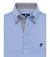 Светлосиня памучна мъжка блуза Darrell-2 снимка