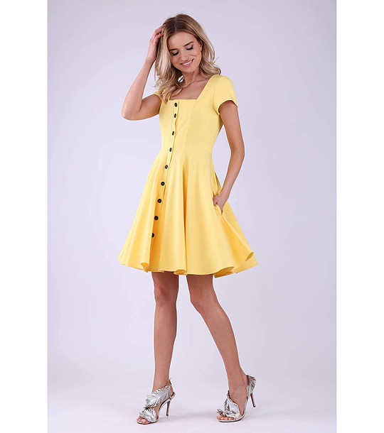 Елегантна жълта рокля Caren снимка