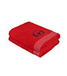 Комплект от две памучни хавлии в червено 50х90 см-0 снимка