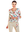 Дамска блуза в цвят екрю на цветя Amedia-0 снимка