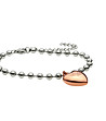 Дамска гривна в розовозлатисто и сребристо с висулка Сърце Hera-2 снимка