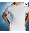 Комплект от 2 бр. бели мъжки памучни тениски Ron-2 снимка
