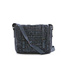 Синя дамска чанта за рамо от естествена кожа Eulalia-0 снимка