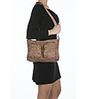 Дамска кожена чанта в цвят таупе с джобове Kalista-4 снимка
