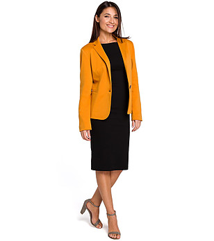 Жълто дамско сако с памук Chara снимка