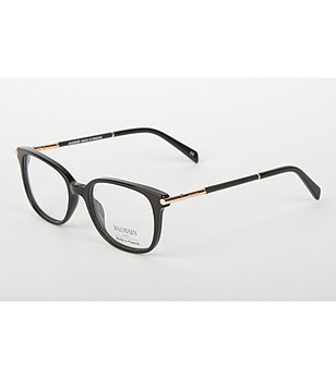 Unisex черни рамки за очила със златисти детайли встрани снимка