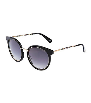 Дамски слънчеви очила в черно и златисто тип котешко око снимка