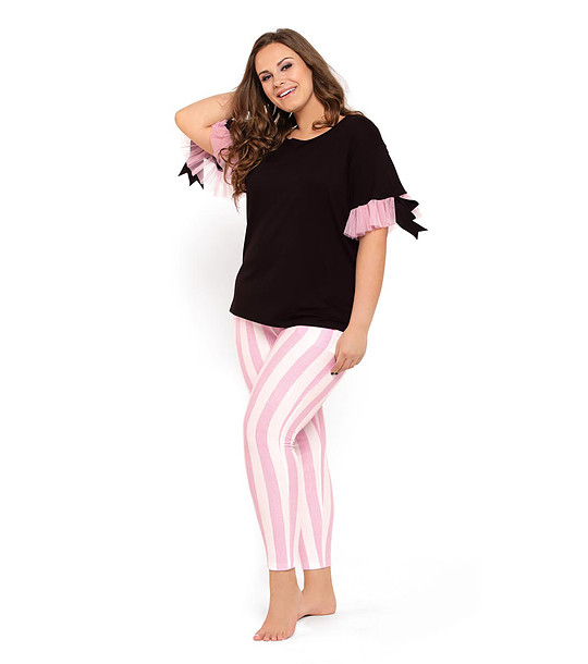 Дамска пижама в черно и розово Althea снимка