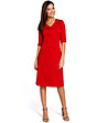 Червена рокля с памук Shania-0 снимка