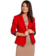 Червено дамско сако с памук Chara-1 снимка