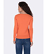 Памучен дамски пуловер в оранжево Eve-1 снимка