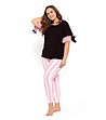 Дамска пижама в черно и розово Althea-0 снимка
